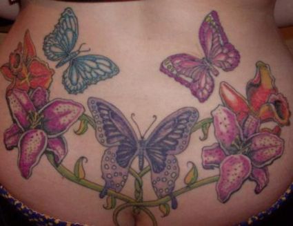 Butterflies Tat On Lower Back